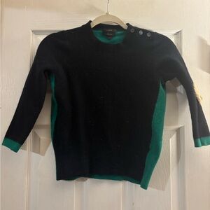 J. Crew Black and Green Buttoned Sweater